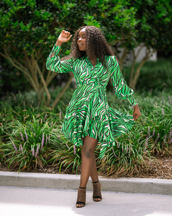 Money green summer wrap maxi dress