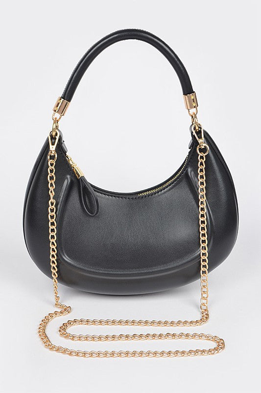 Innovative Faux Leather Chain Hobo Bag