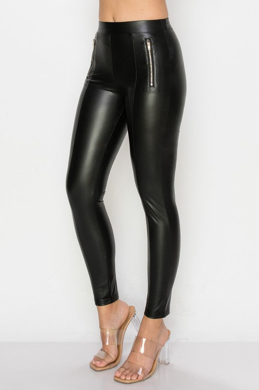 Lori Black faux leather leggings
