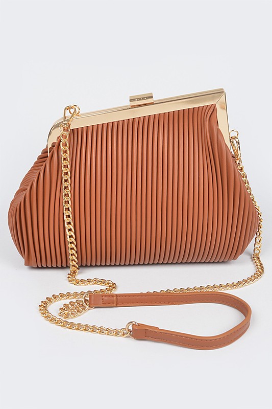 Dreamy pleated Faux Leather Party Clutch