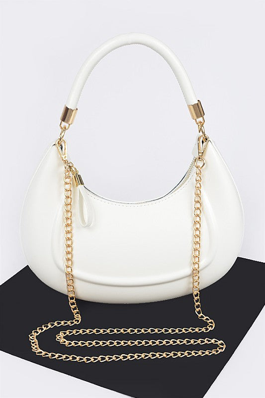 Innovative Faux Leather Chain Hobo Bag